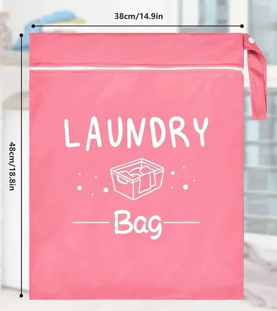 2 Pcs Large Travel Laundry Bag Waterproof Wet Dry Bag Washable Dirty Clothes Bag