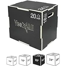 Yes4All 3 in 1 Non-Slip Wooden Plyo Box, Step Up Box for Workout, Plyometric Jump Box for Skipping, Jumping, Lunges, Squats, Dips