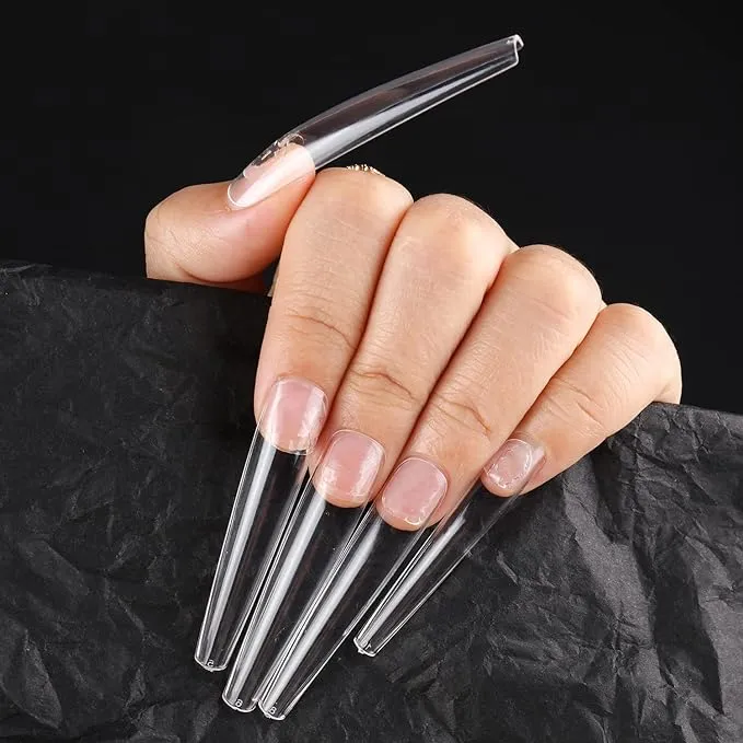 gootrades XXXL Stiletto Full Cover Nail Tips, 3xl 504pcs Press on Nails - Clear Acrylic Nails (Stiletto 3xl 504pcs)