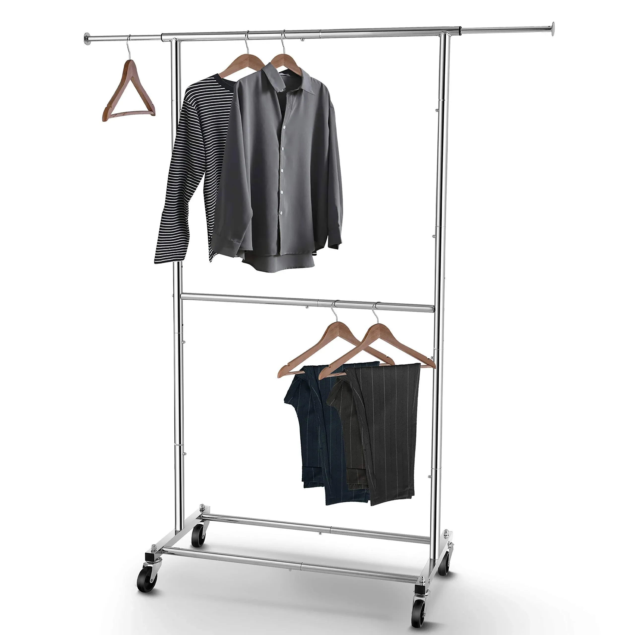 Simple Trending Double Rod Clothing Garment Rack