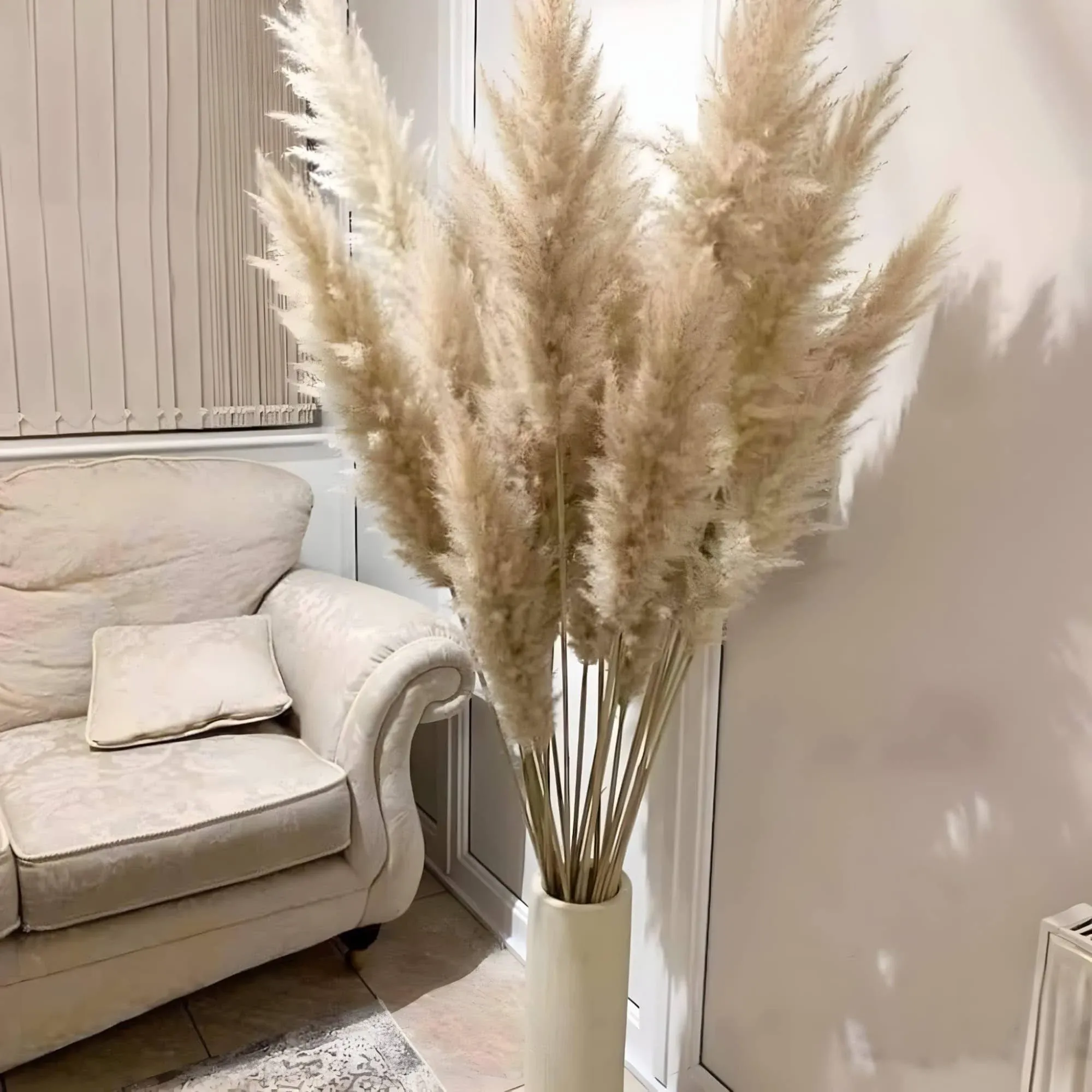 Pampas Grass Decor Tall, 47" Inch 10 Stems Natural Pompas Grass, Dried Pampas Grass for Wedding, Birthday Party, Farmhouse, Boho Home Decor, Baby Shower Decorations