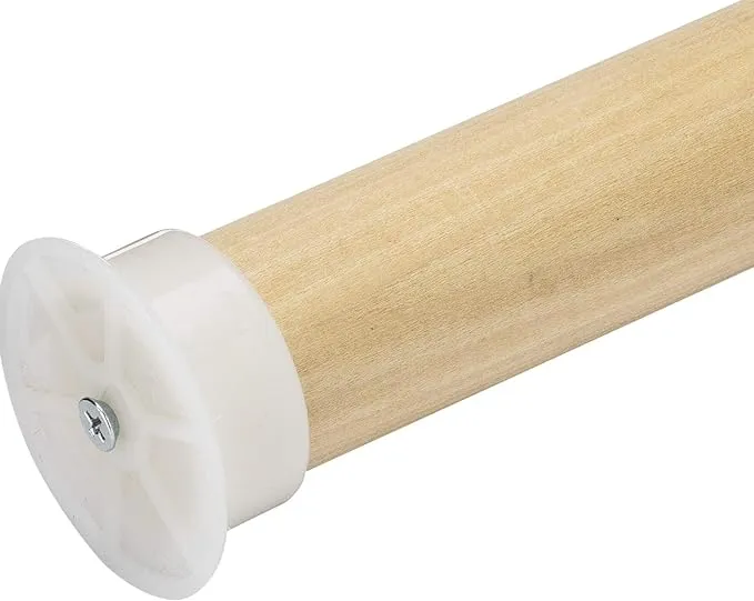 Randall 4 ft - Wood Closet Pole with Plastic Easy-Install Ends, Size: 48 x 1 1/3