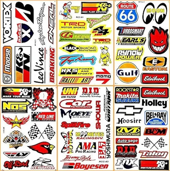 Cars Motorsport Nos Gulf Hot Rod Nascar Drag Racing Lot 6 Vinyl Graphic Decals Stickers D6094