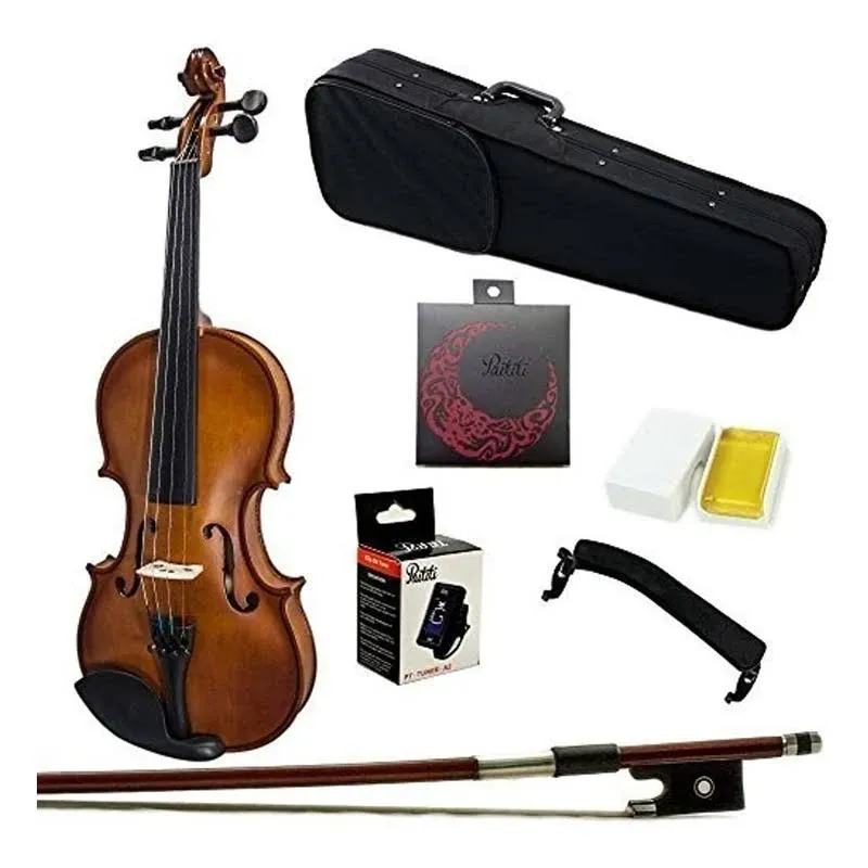 Paititi 3/4 Size Artist-100 Student Violin Starter Kit with Brazilwood Bow Lightweight Case, Shoulder Rest, Extra Strings and Rosin