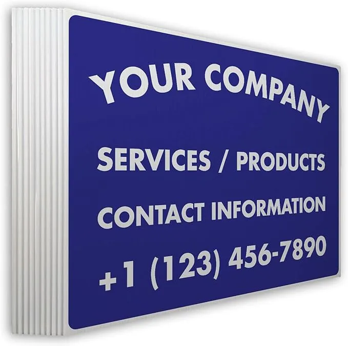 Custom Yard Sign, 24 x 18-inch, Bulk Pack Selection, Double Sided, H-Stake Included, design online, upload images, customize text and logo