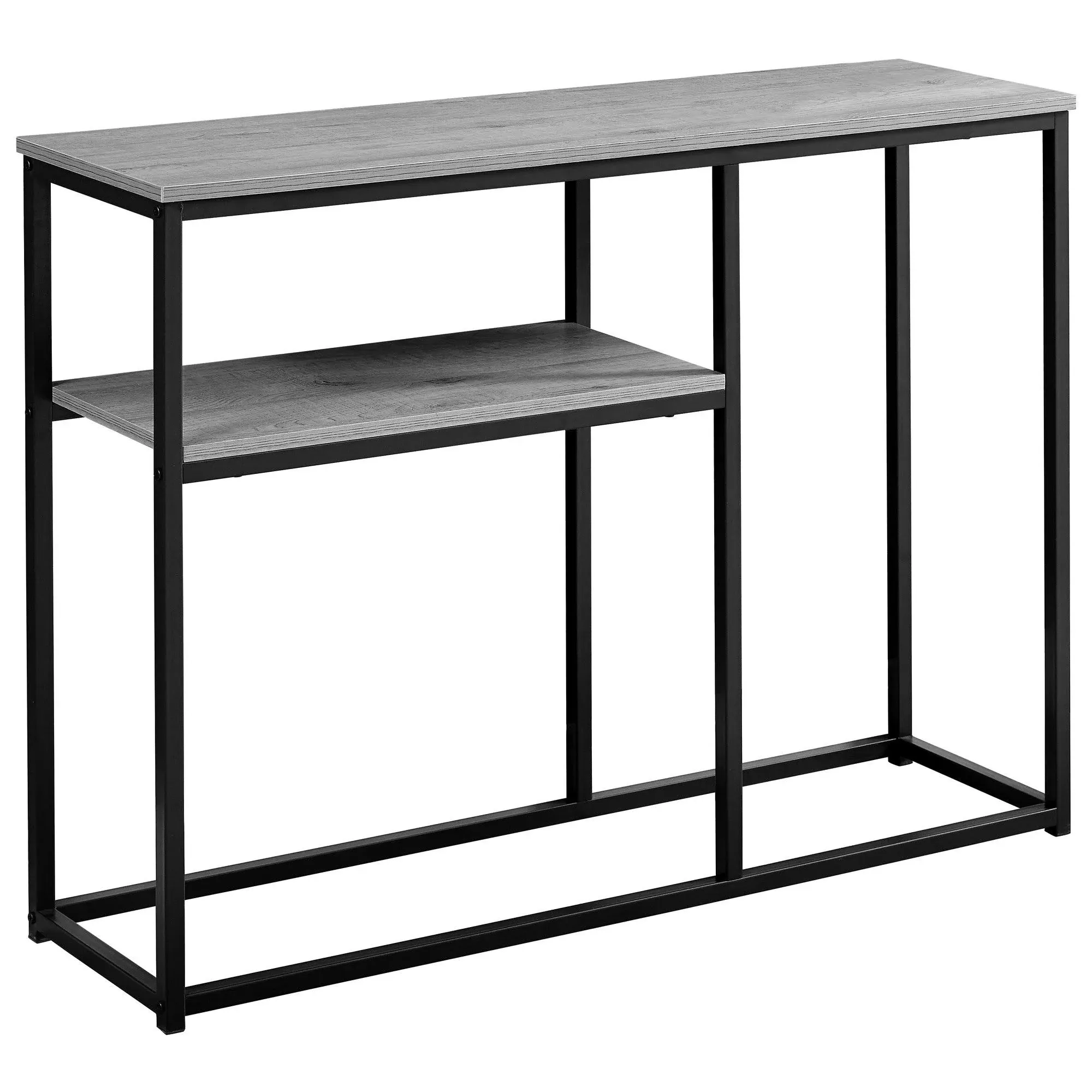 42" Console Table in Grey & Black Metal by Monarch Specialties