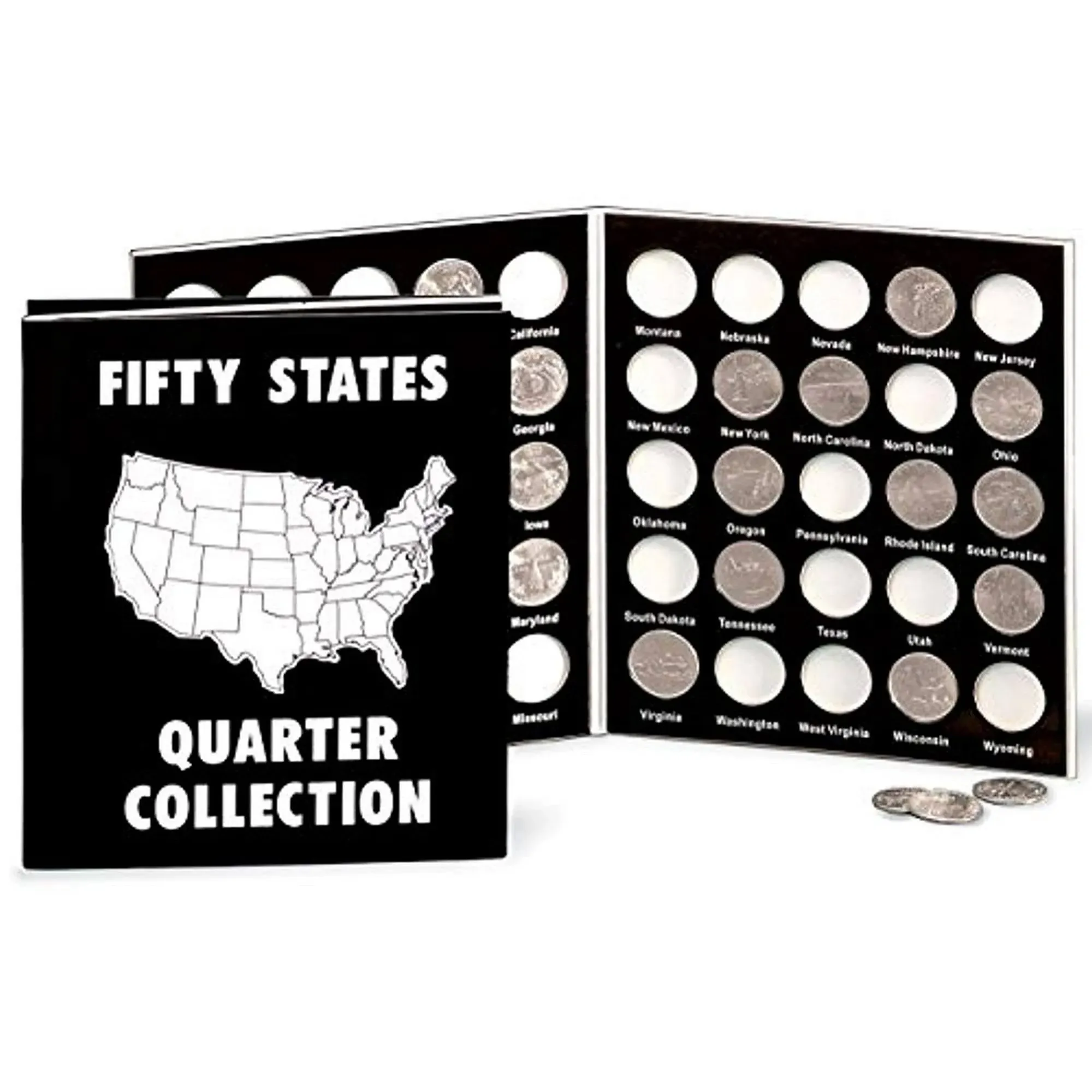 Commemorative State Quarters Black White Album