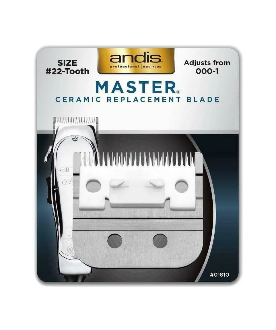 Andis Master Ceramic Replacement Blade Size #22-Tooth, 01810, Stainless Steel