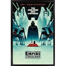 Trends International Star Wars: The Empire Strikes Back - 40Th Anniversary Wall Poster, 22.375" x 34", Black Framed Version