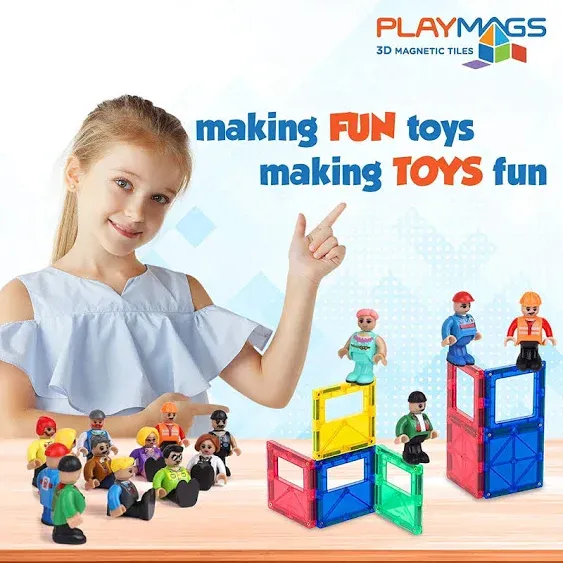 Playmags Magnetic Figures Community Set of 15 Pieces