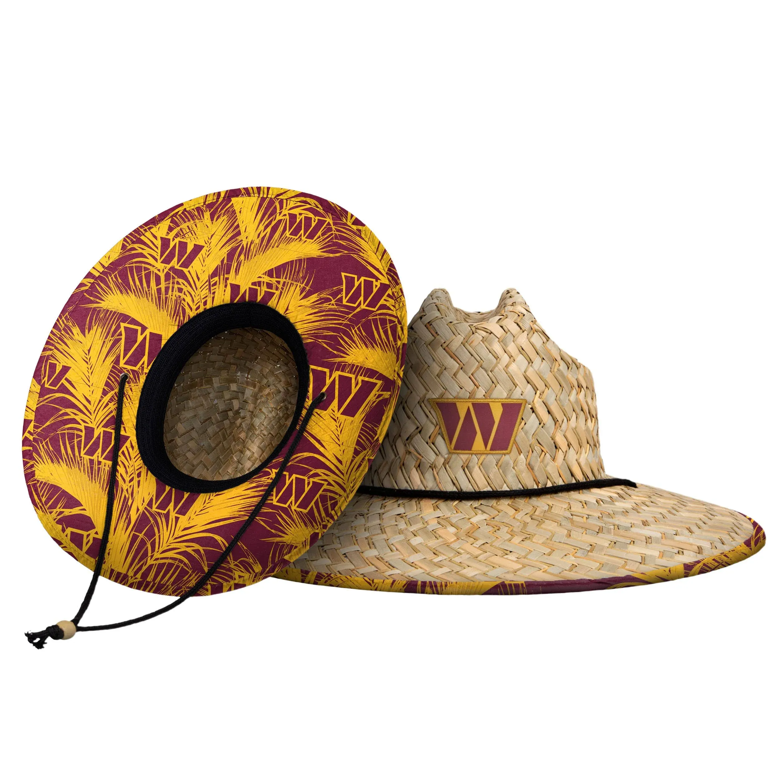 FOCO Men's NFL Team Logo Floral Sun Straw Hat