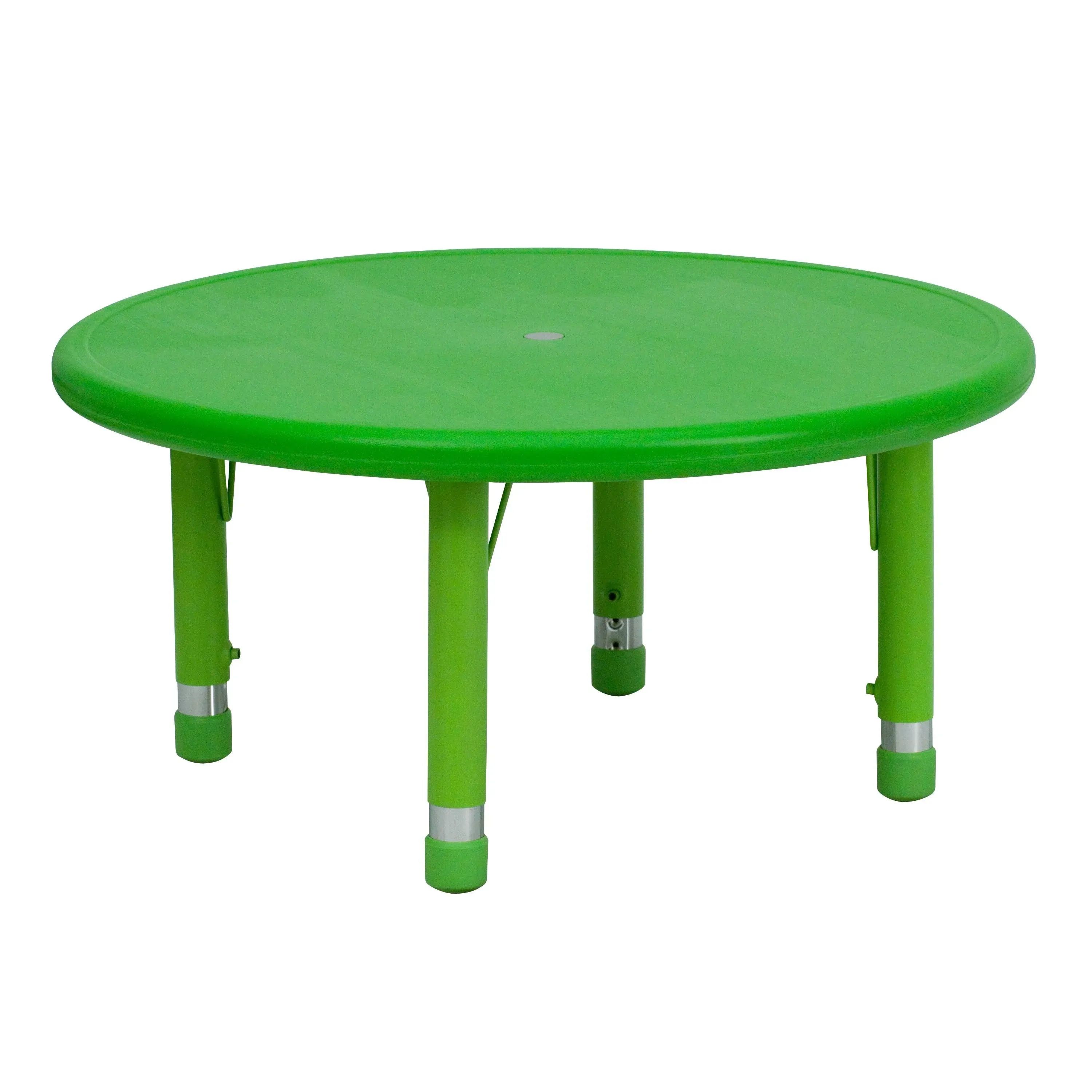 Flash Furniture 33'' Round Blue Plastic Height Adjustable Activity Table