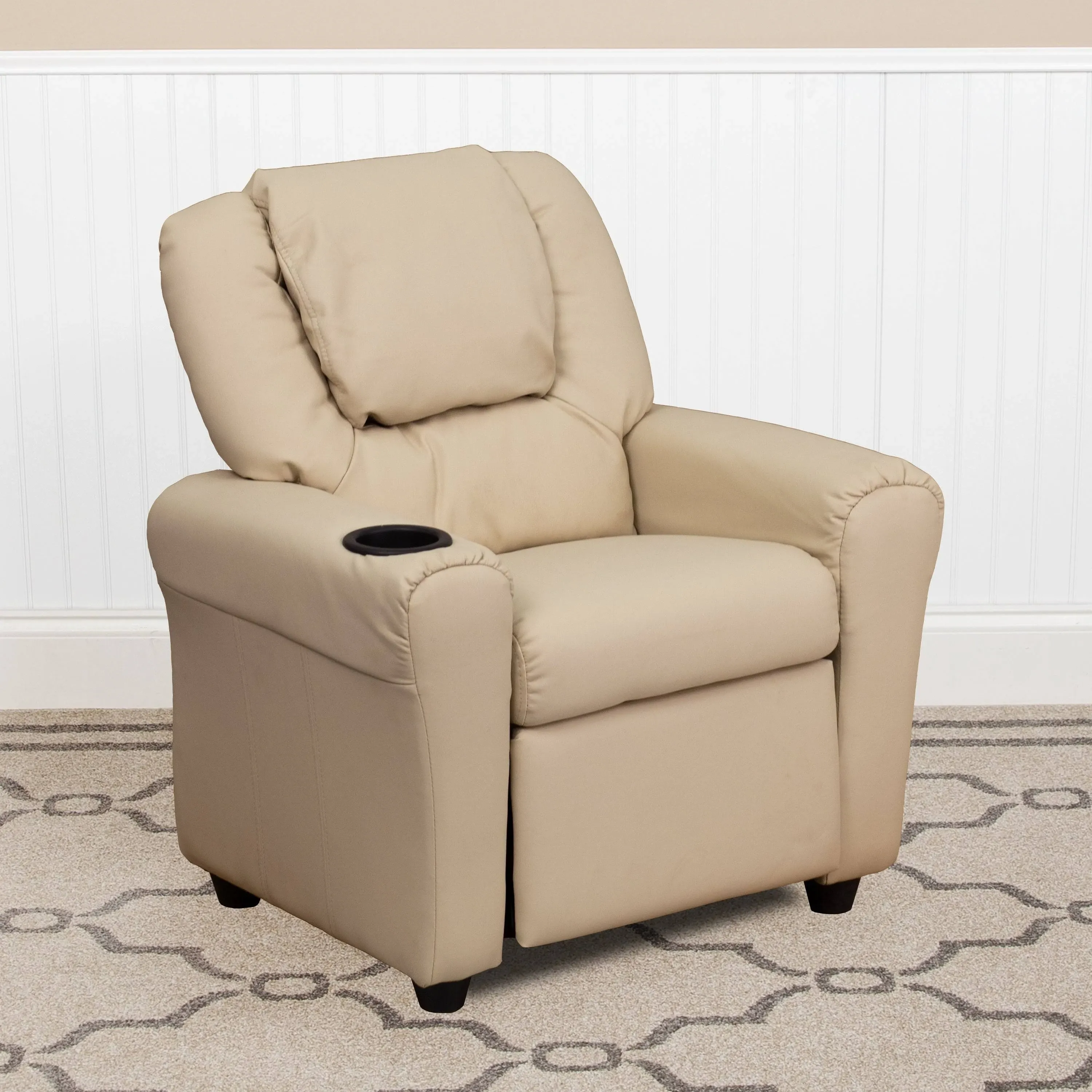 Flash Furniture Vinyl Kids Recliner with Cup Holder and Headrest DG-ULT-KID