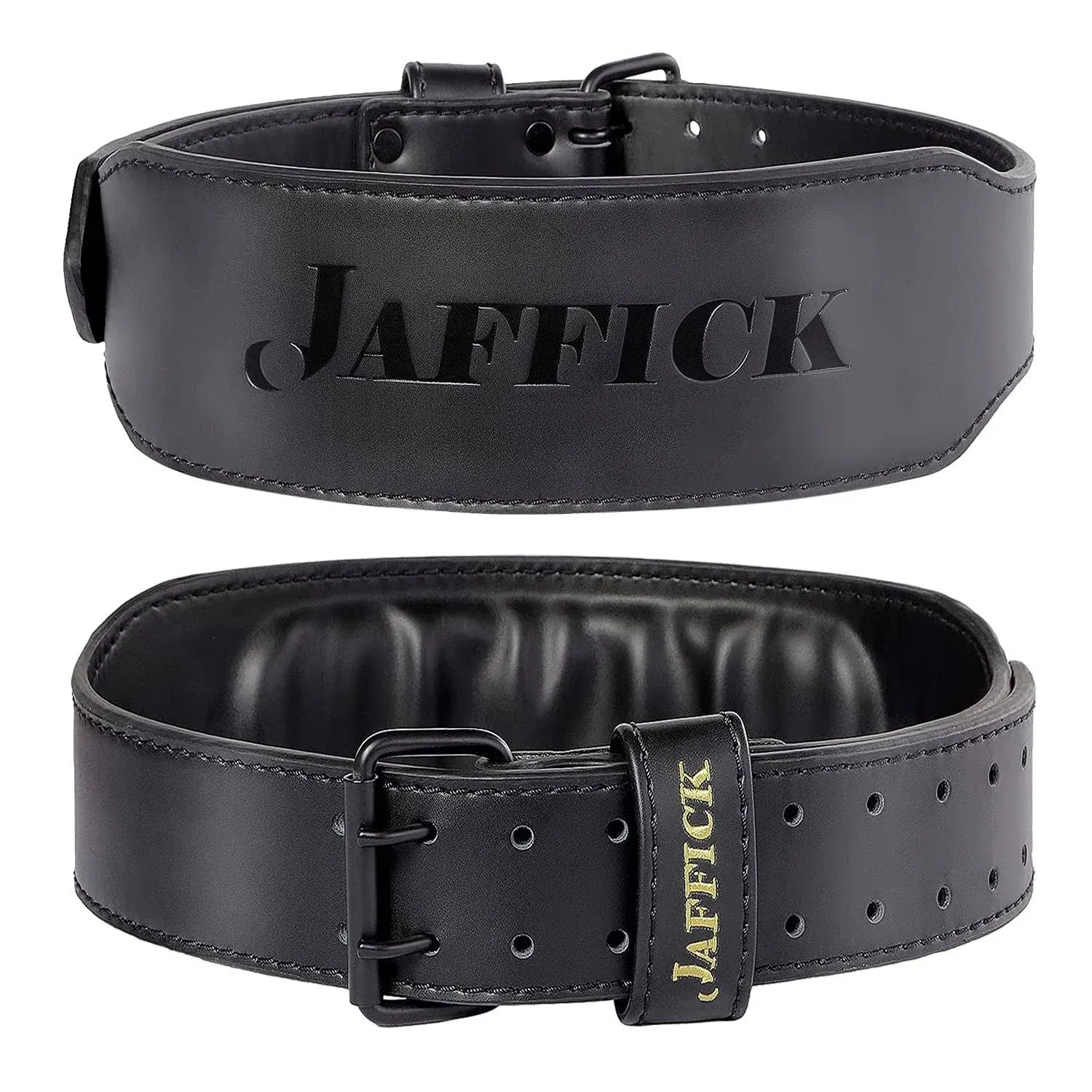 Jaffick Genuine Leather Weight Lifting Belt for Men Women X-Large, black 