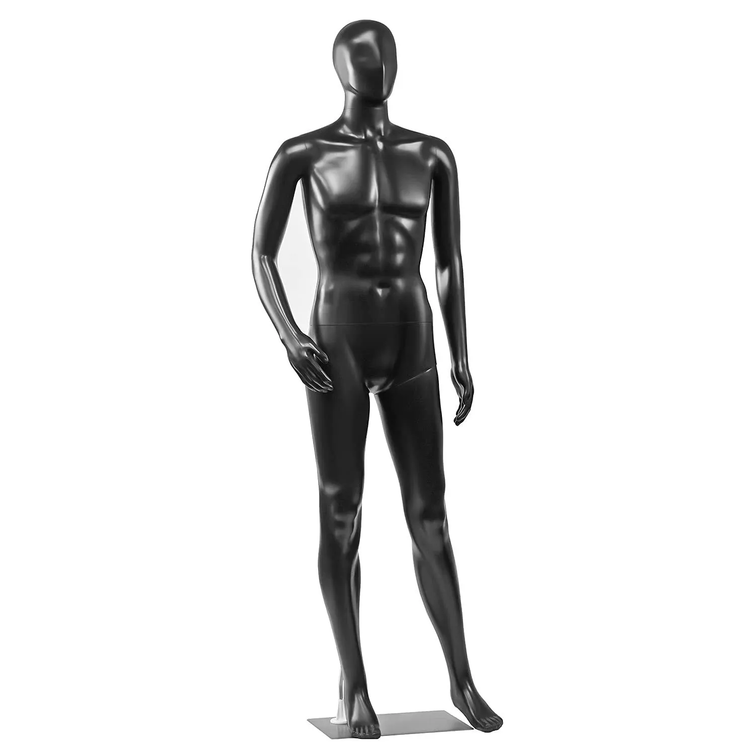 SereneLife Adjustable Male Mannequin Full Body Body-73 Detachable Man Dress Form Whole Figure Poseable Life Size Dummy Torso-for Retail Clothing Shops-SLMAQMLBLK , Black