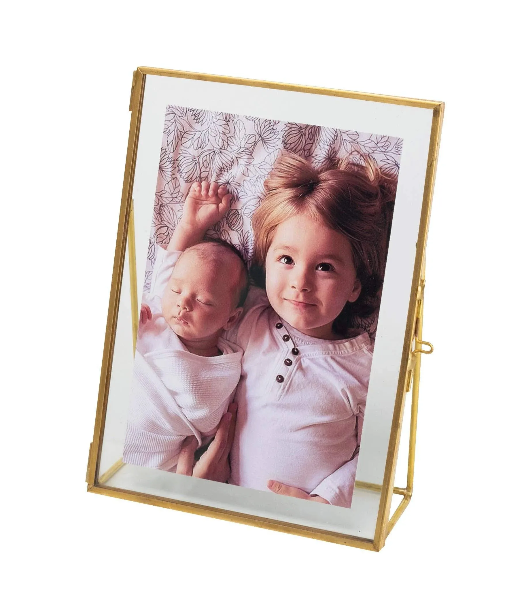 Levilan 5x7 Gold Photo Frame Vintage Style Antique Gold Standing Picture Frames with Pressed Glass, Brass (5 x 7)