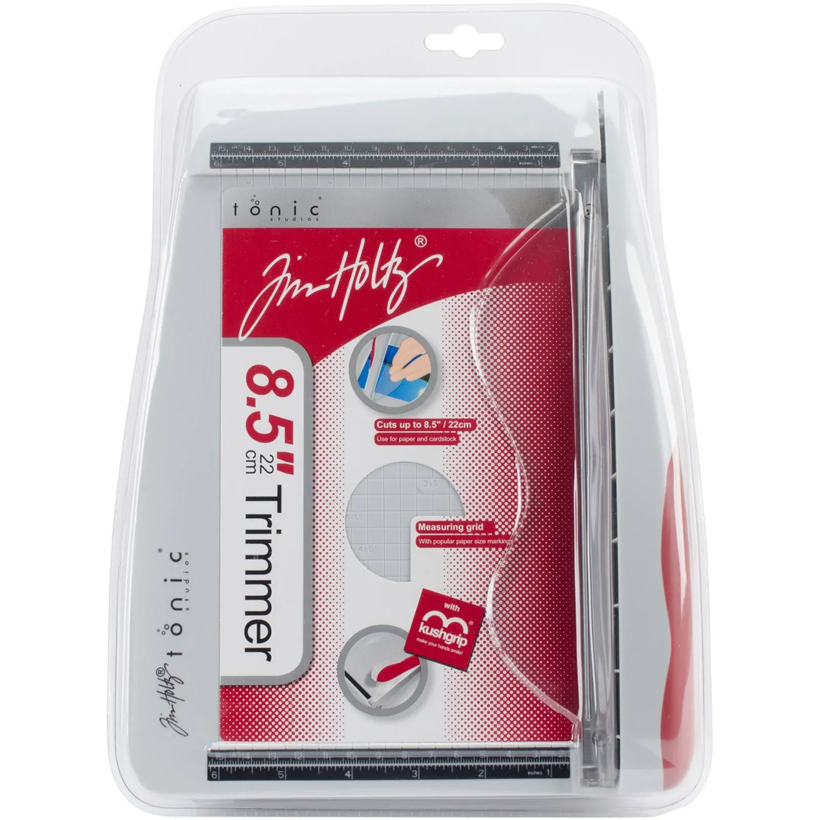 Tonic Studios 160E Tim Holtz Guillotine Comfort Trimmer 8.5&#034;-Grey/Red