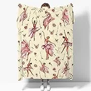 Dance Blanket Gift for Girl Women Ballet Blanket Super Soft Cozy Warm Throw for Couch Bed Sofa Office Decor All Season 50 * 40" S for Kid