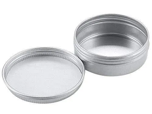 4 Ounce Aluminum Tin Jar Refillable Containers 120 ml Aluminum Screw Lid Round Tin Container Bottle for Cosmetic,Lip Balm, Cream, 12 Pack.