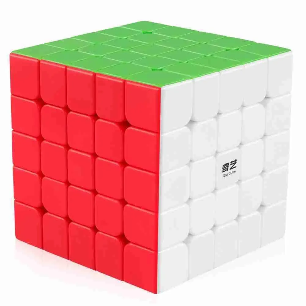 Coogam Qiyi 5x5 Speed Cube Stickerless Magic Puzzle Toy Gift for Kids and Adults Challenge (Qizheng S Version)