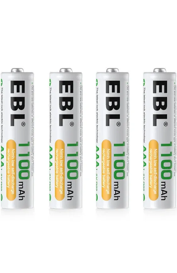 EBL AA 2800mAh (4 Pack) and AAA 1100mAh (4 Pack) Rechargeable Batteries W/ Case