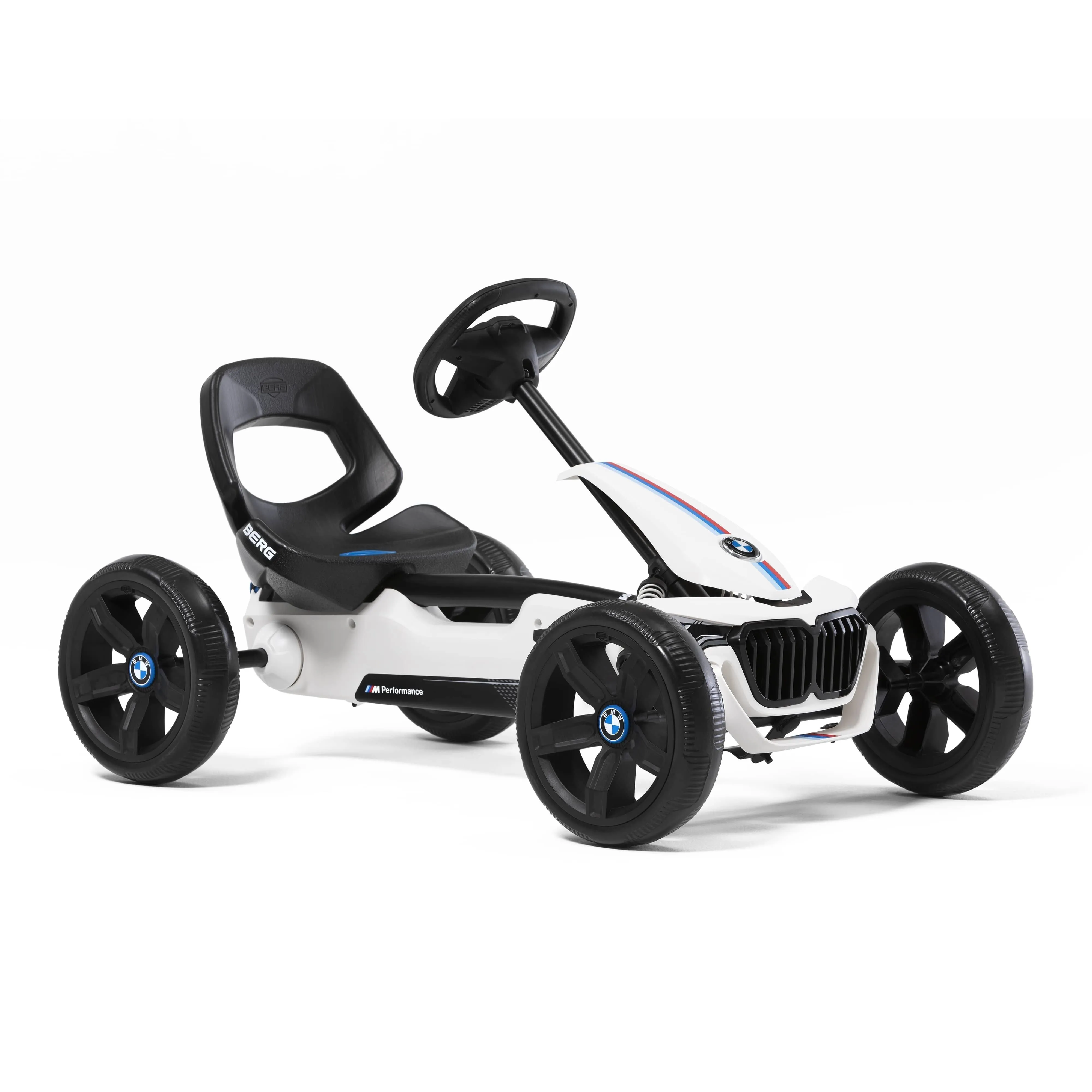 Berg Reppy BMW Kids Go Kart - Pedal Go Kart for Boys & Girls - Kid's Pedal Vehicles with Soundbox & Adjustable Seat - Pedals Cars for Kids - White Ride-On Children's Go Cart Racer for Ages 2.5-6 Years