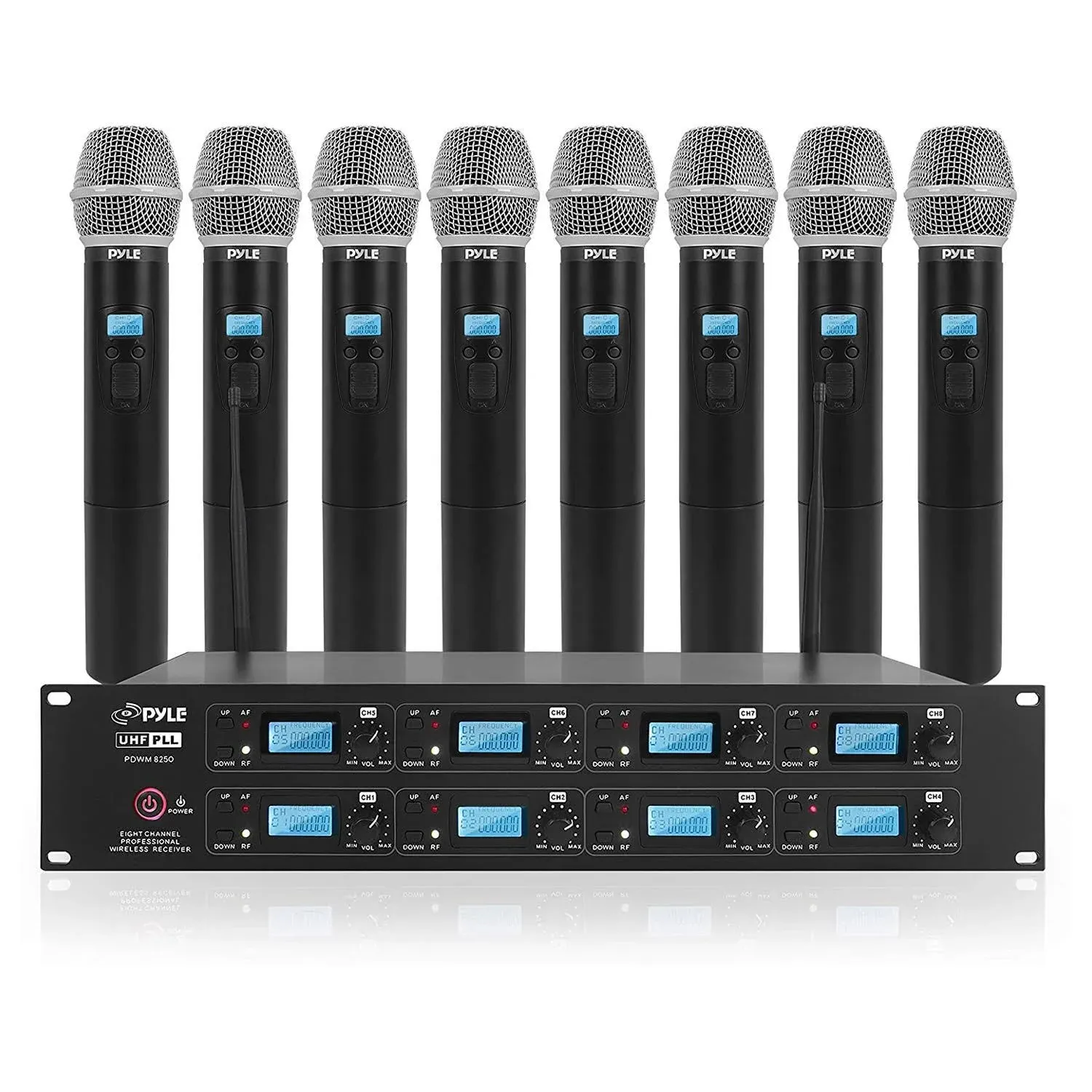 REDUCED TODAY ONLY! PylePro PDWM8250 8-Ch Wireless Microphone &amp; Receiver System