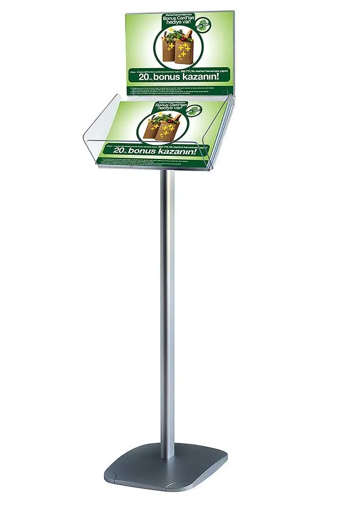 MT Displays Free Standing Brochure Rack, Silver