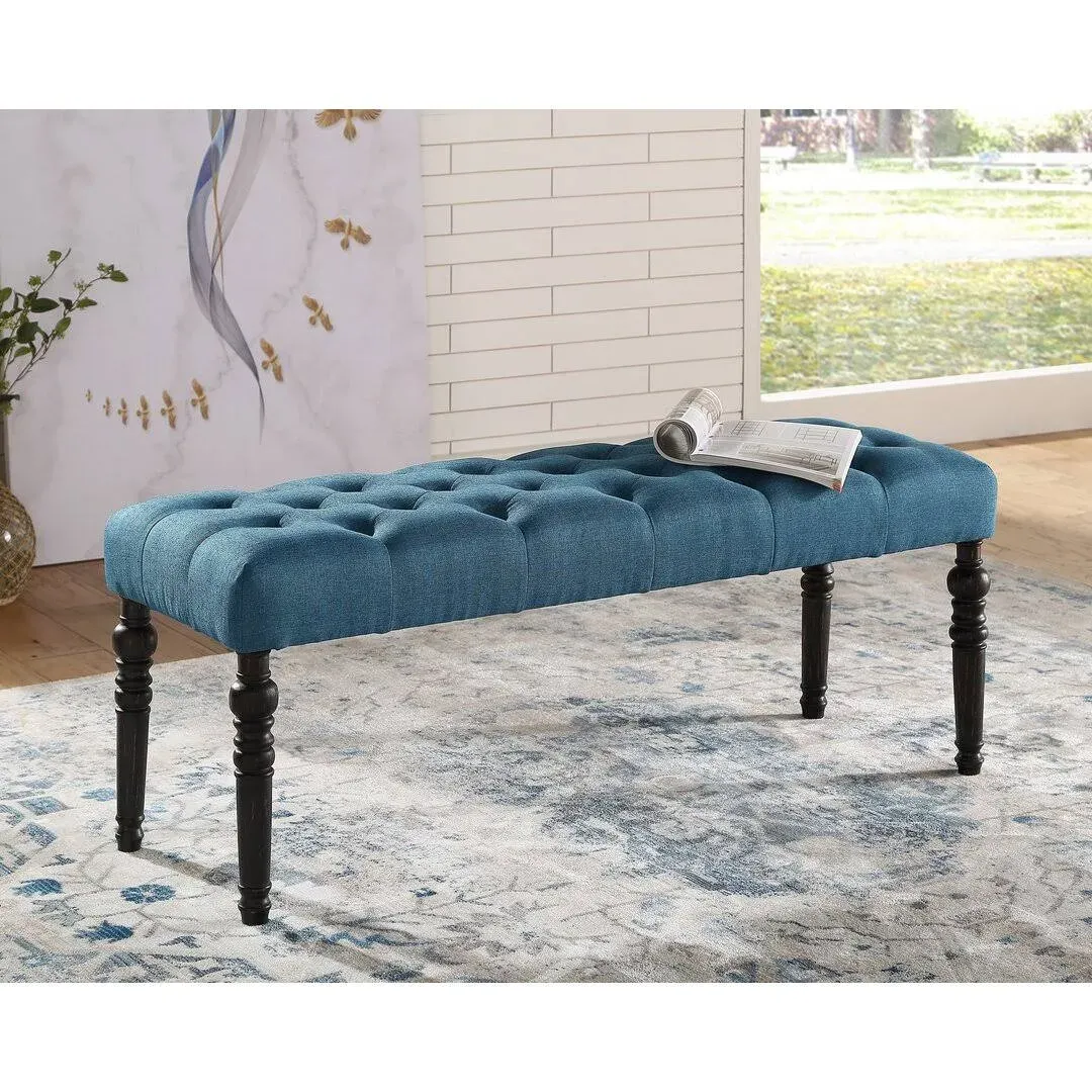 Brookwood Upholstered Bench Lark Manor Upholstery: Blue