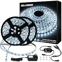 ollrieu White Led Strip Lights Dimmable Bright White Strip Lighting 1200 Leds 2835 Flexible Ribbon Light