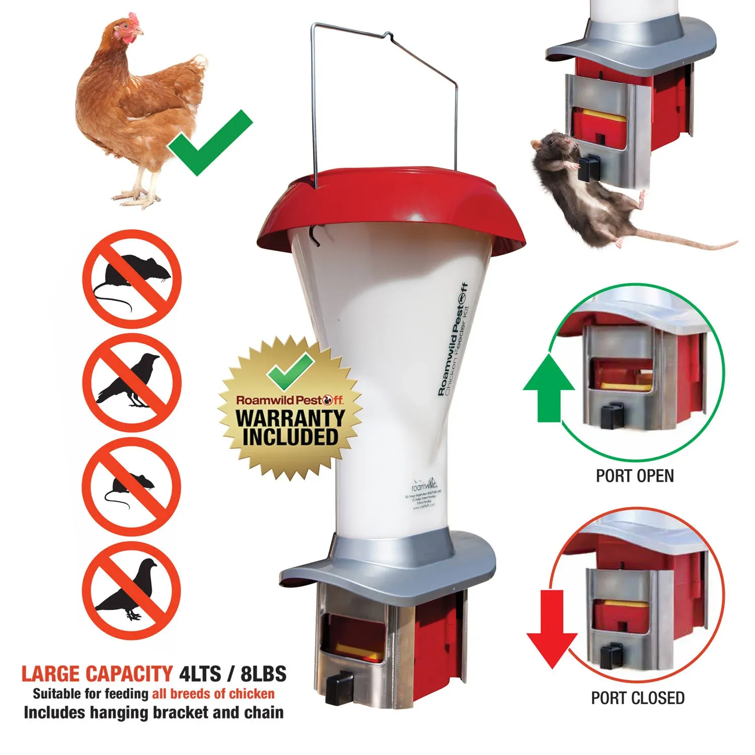 Roamwild PestOff Rat Proof Chicken Feeder