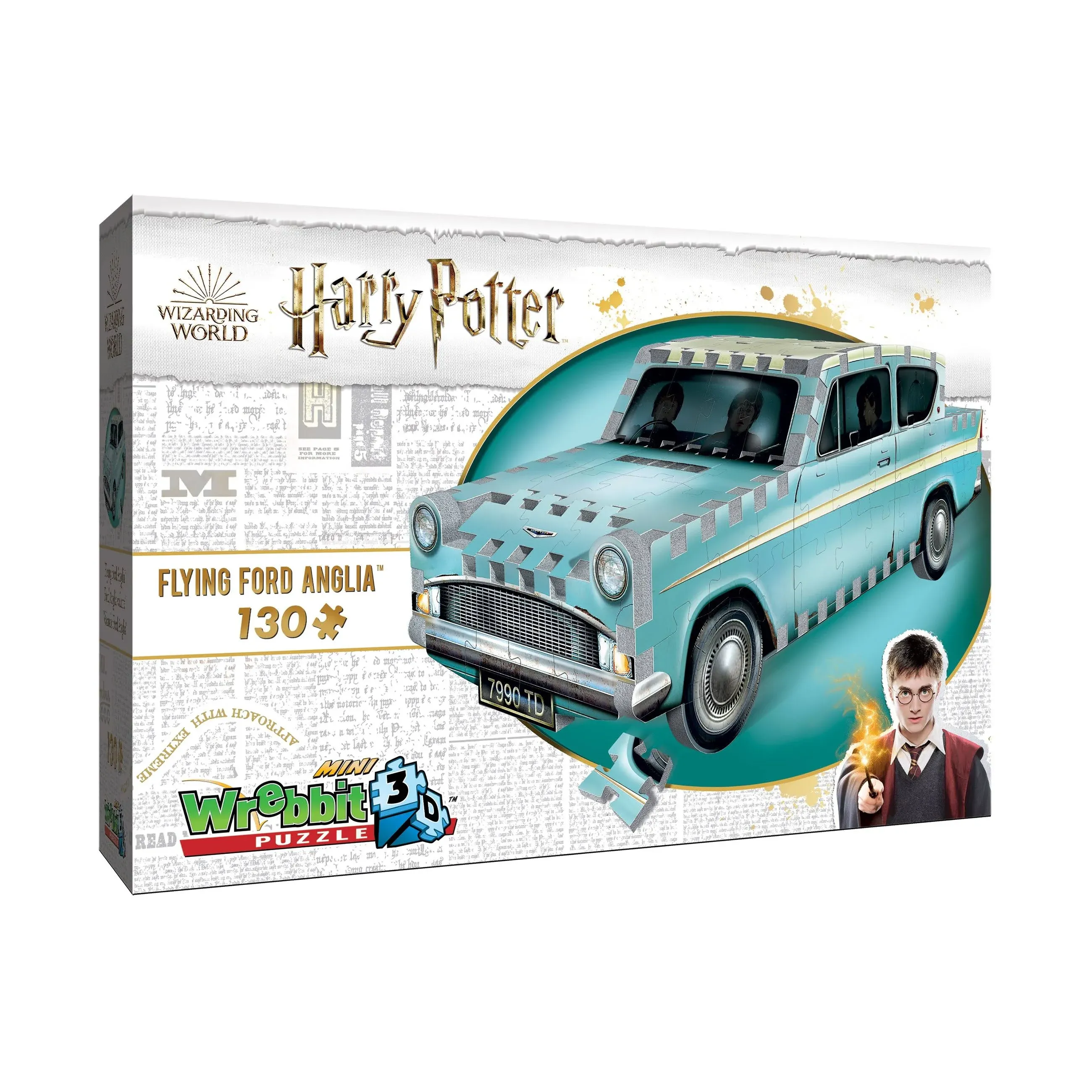 Wrebbit3D - Harry Potter – Flying Ford Anglia Mini 3D Puzzle for Teens and Adults | 130 Real Jigsaw Puzzle Pieces | Not Just an Ordinary Model Kit for Adults | Great Gift for Harry Potter Fans