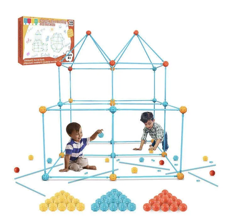 Kids Fort Building Kit 146 Pcs-Creative Play Tent for 4,5,6,7,8,9,10,11,12 Years ...