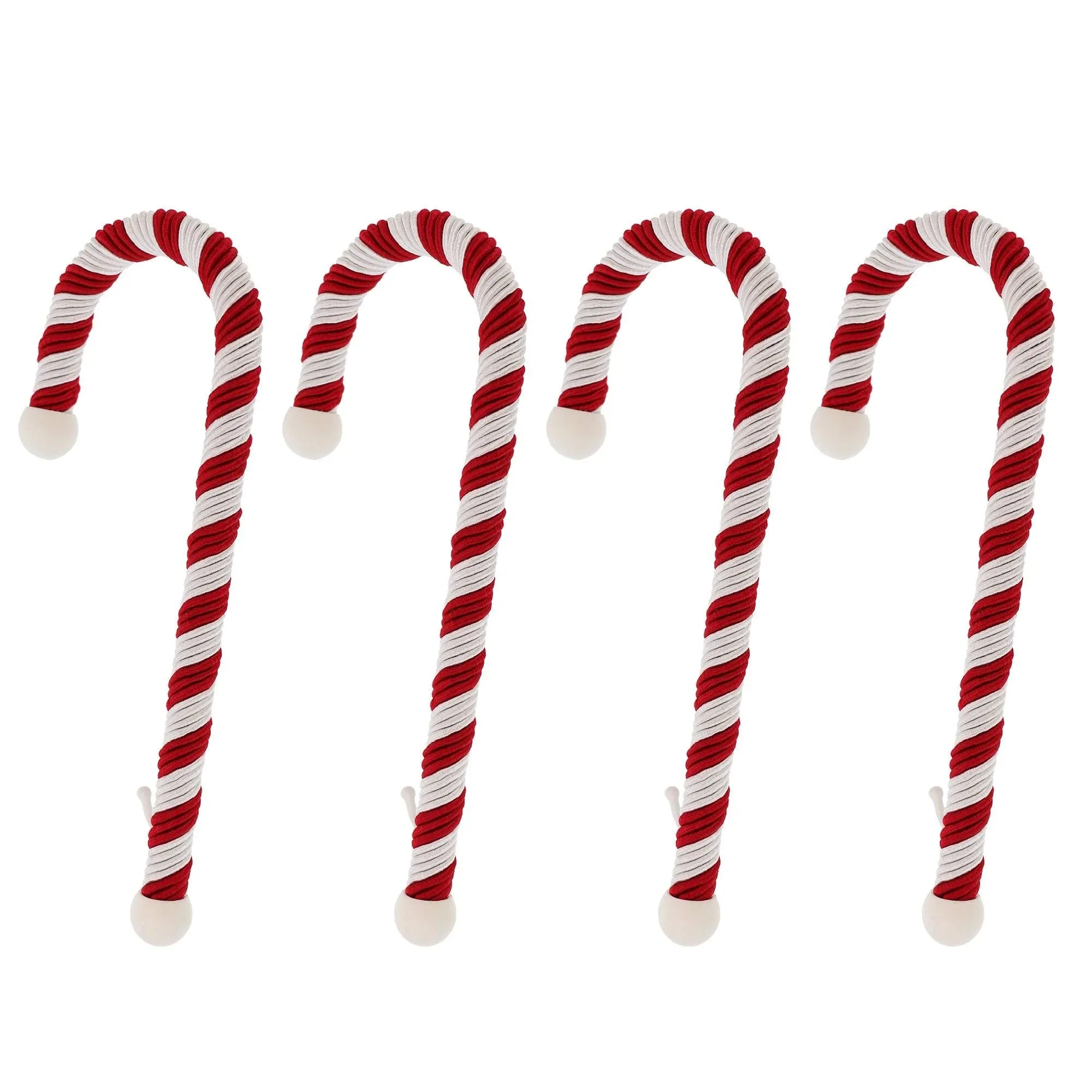 Haute Decor Candy Cane Stocking Holder (Classic Red & White, 4-Pack) - Lightweight Christmas Stocking Hanger, Holds up to 10 pounds