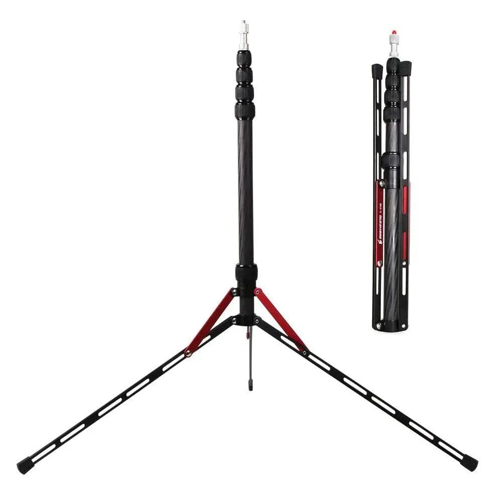 Besnfoto Carbon Fiber Light Stand Tripod Portable Lightweight Travel Stand 220CM/ 7ft for Photographer Photo Studio Tripod for Softbox Umbrella