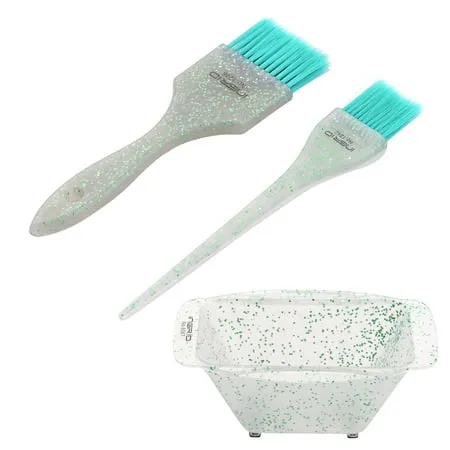 3PCS Professional Salon Hair Coloring Dyeing Kit Hair Dye Brush & Bowl Set 2 Dye Brushes Mixing Bowl Tint Hair Tool