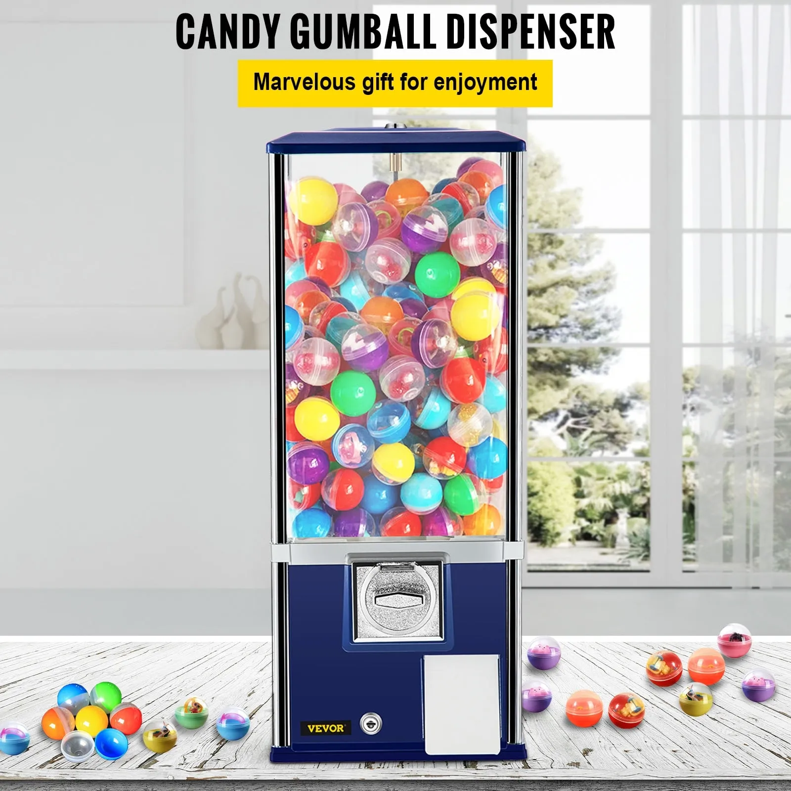 VEVOR Gumball Machine  15.5  Candy Vending Machine  Commercial Gumball Vending Machine with Adjustable Candy Outlet Size  Metal Gumball Dispenser Machine for Home  Gaming Stores