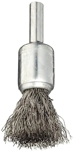 Weiler 10013 Crimped Wire End Brush 1/2", .006" Stainless Steel Fill, Made in the USA