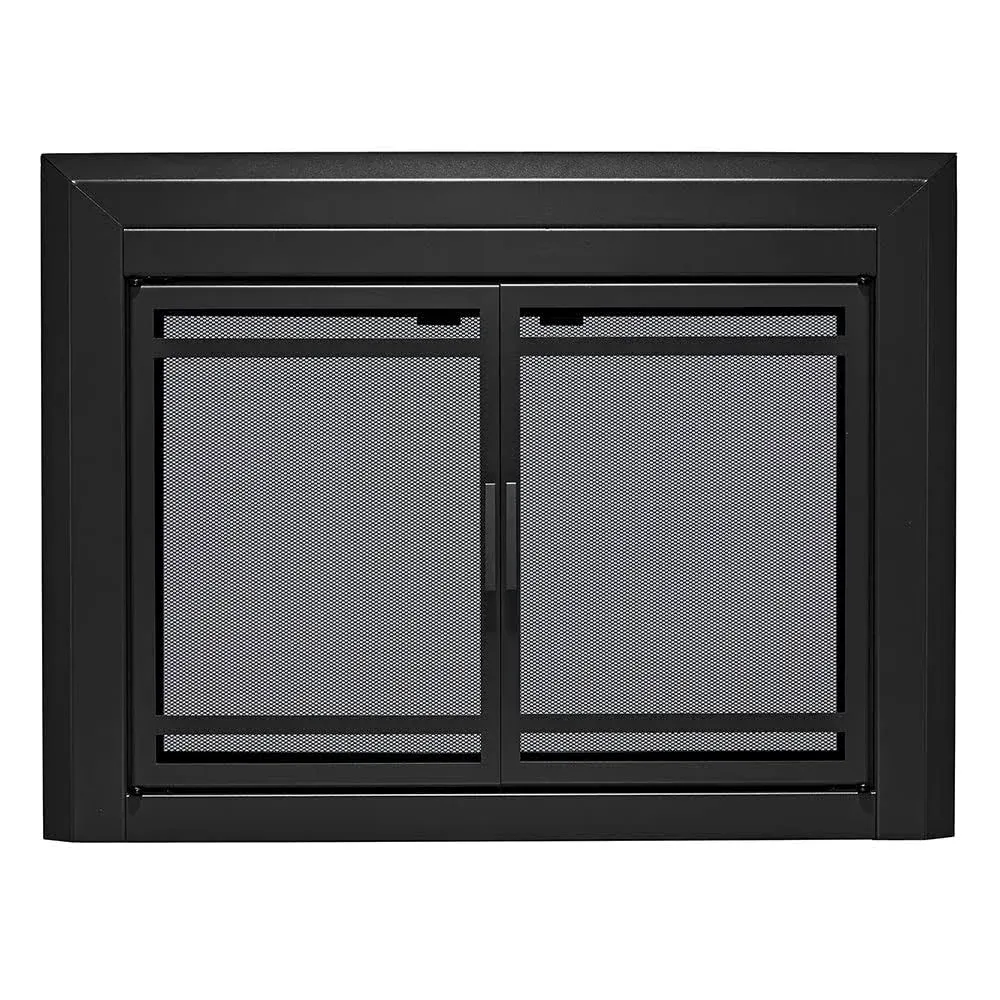 Uniflame Kendall Cabinet-Style Fireplace Doors with Smoke Tempered Glass Medium ...