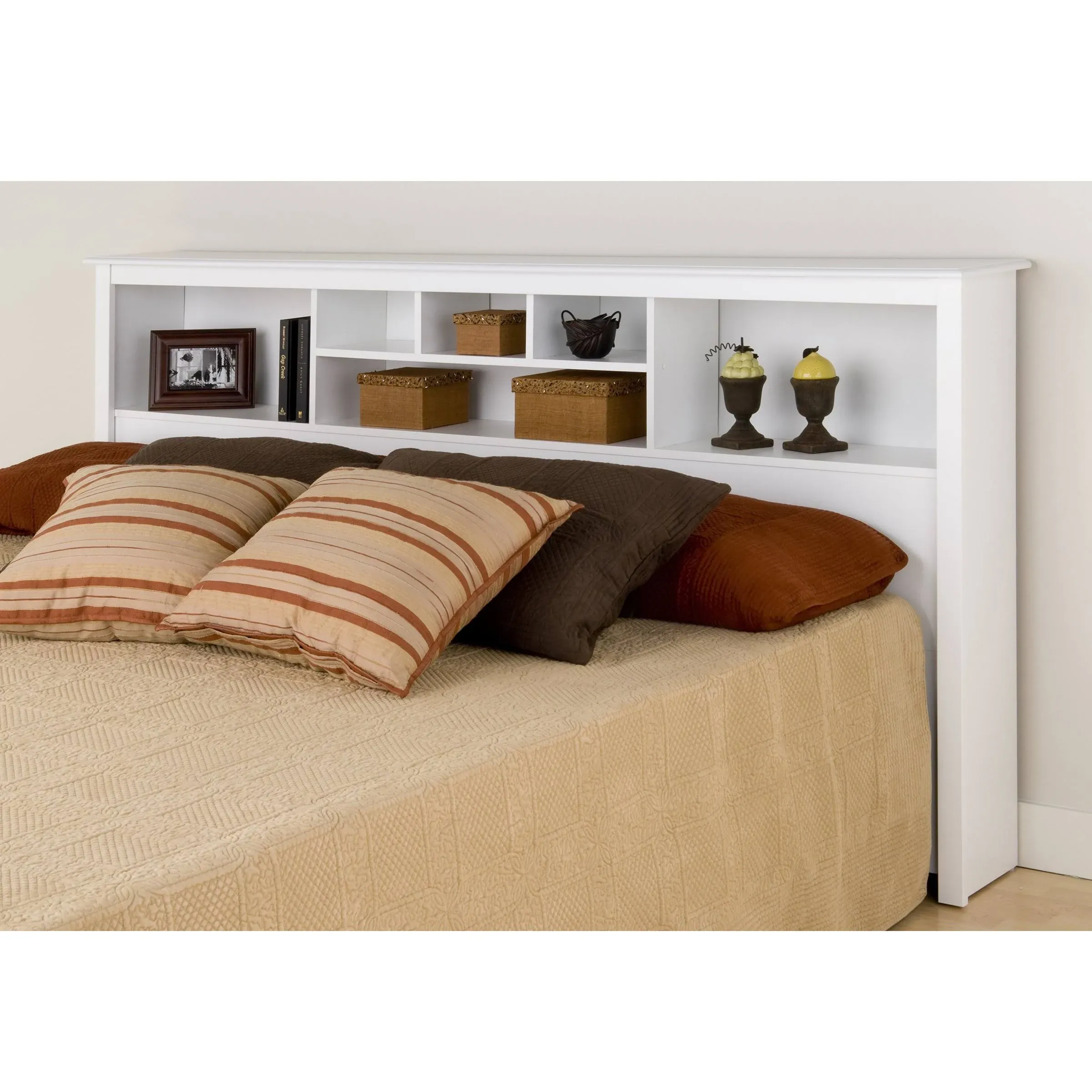 Prepac Manufacturing King Size Bookcase Headboard, White