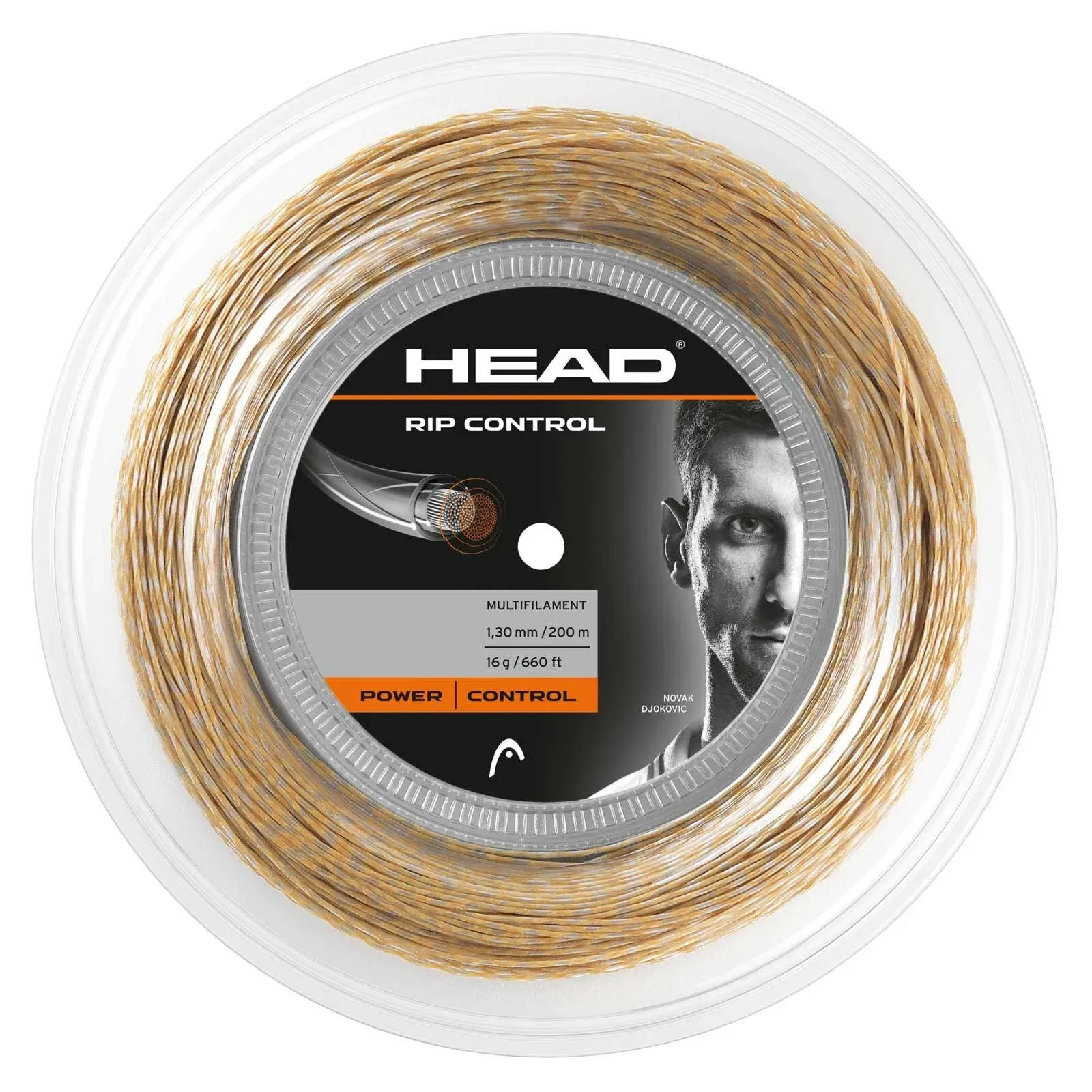 Head RIP CONTROL 16 1.30mm 660ft 200m Reel (Natural) Tennis Racket String