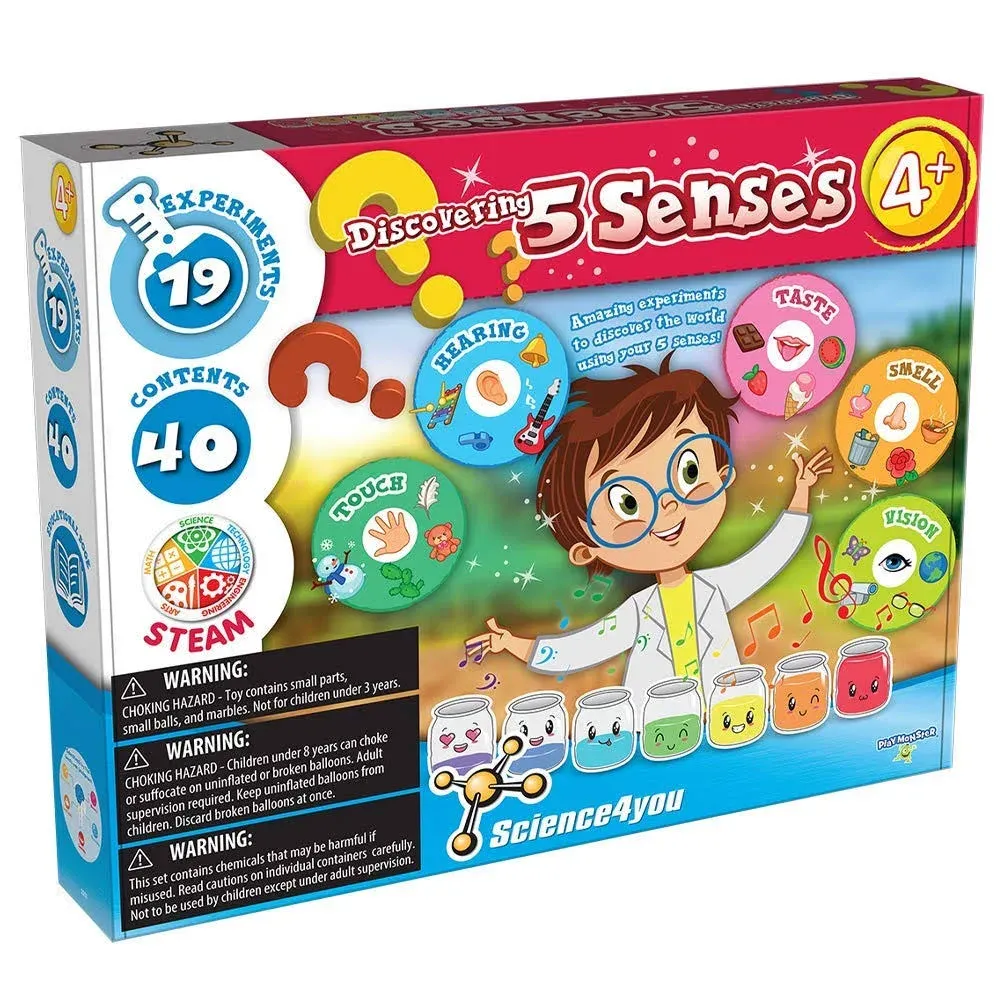 PlayMonster Science4you - 5 Senses - 19 Engaging Experiments for Children to Explore Their World - Fun, Education Activity for Kids Ages 4+PlayMonster Science4you - 5 Senses - 19 Engaging Experi…