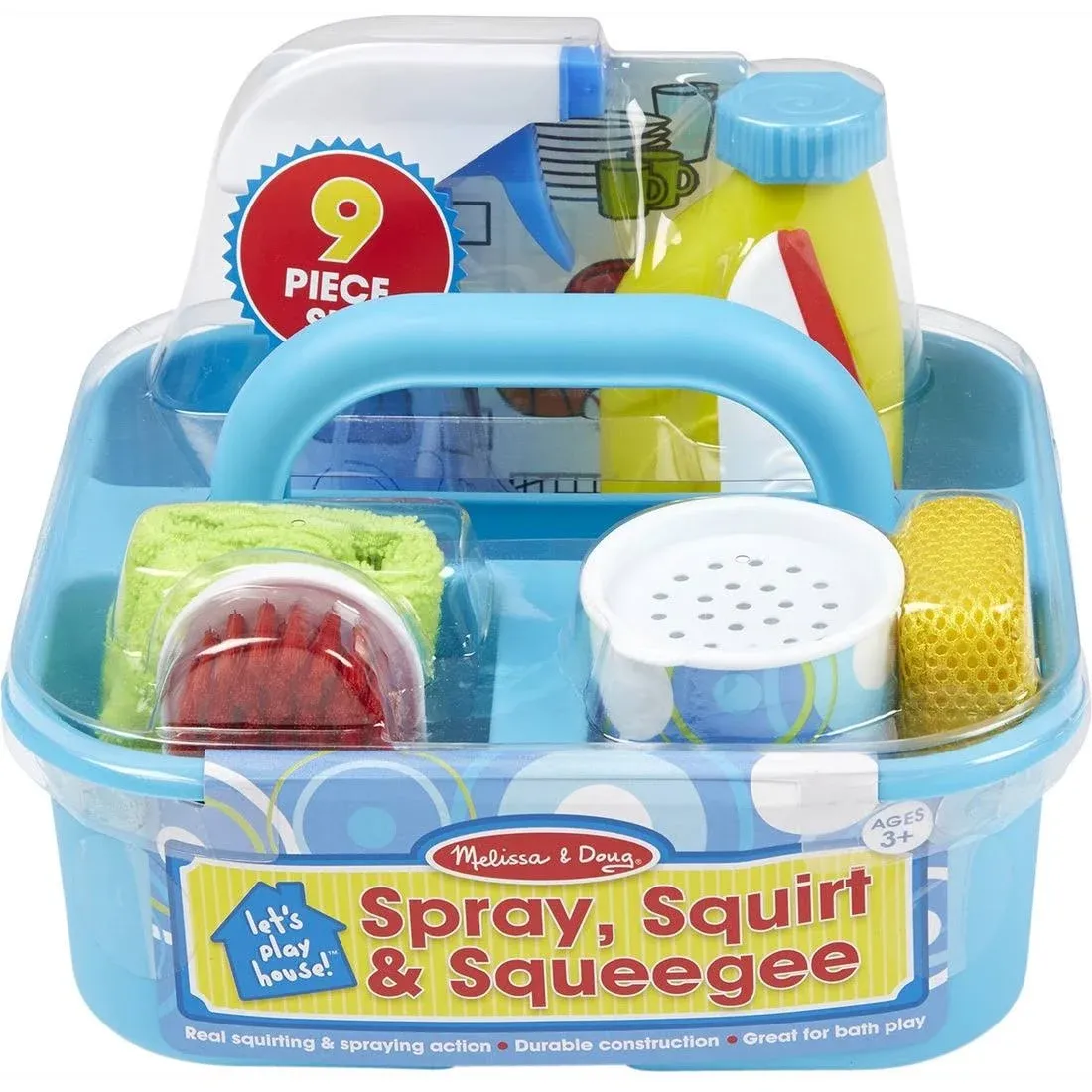 Melissa & Doug Spray, Squirt & Squeegee- Pretend Play Cleaning Set - Toddler Toy Cleaning Set For Ages 3+