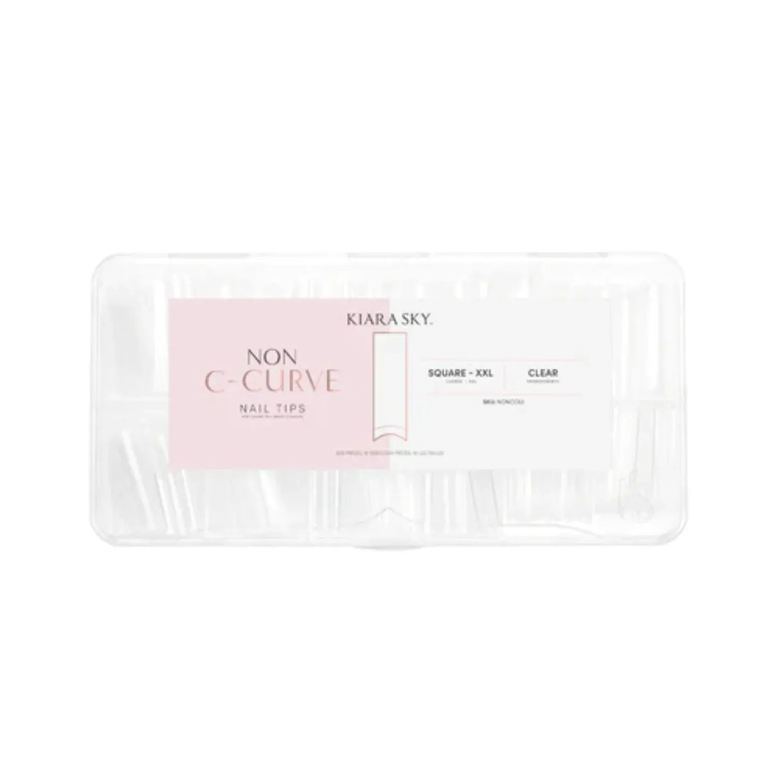 Non C-Curve Nail Tips XXL - Square Clear