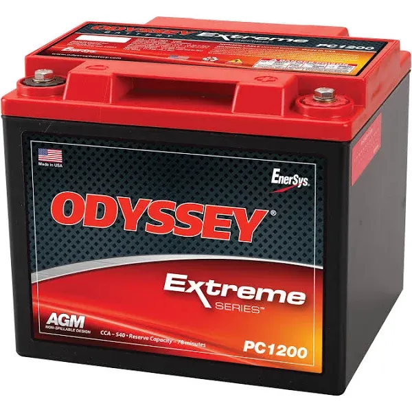 Battery - Extreme Series - AGM - 12V - 540 Cold Cranking Amps - Threaded Top Terminals - 7.8 in L x 6.7 in H x 6.5 in W - Each