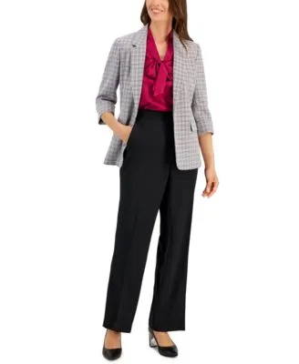 Women's Linen-Blend Jacket & Elastic-Back Pants