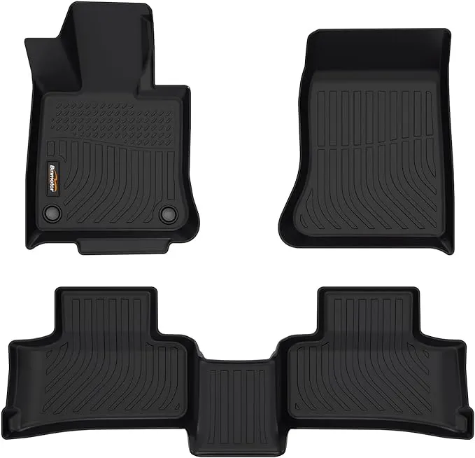 Binmotor-All Weather Floor Mats for 2023 2024 2025 Mercedes Benz GLC (GLC300 / GLC300e / GLC43 AMG), 2 Rows Full Set, Heavy Duty Car Floor Liners for GLC Accessories-Black