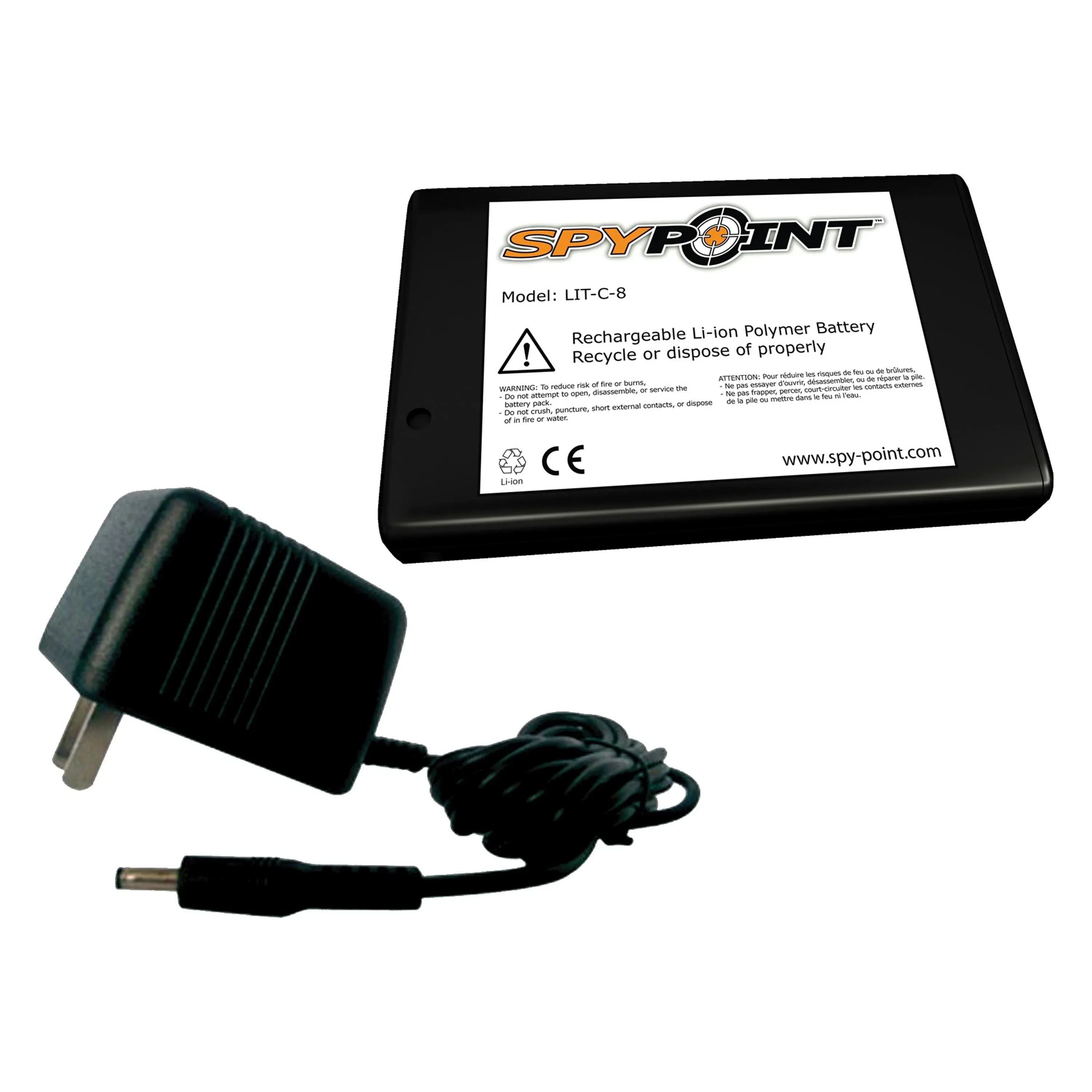 SPYPOINT Fits Most Spypoint Cams Black Lithium Battery Pack And Charger LIT-C-8