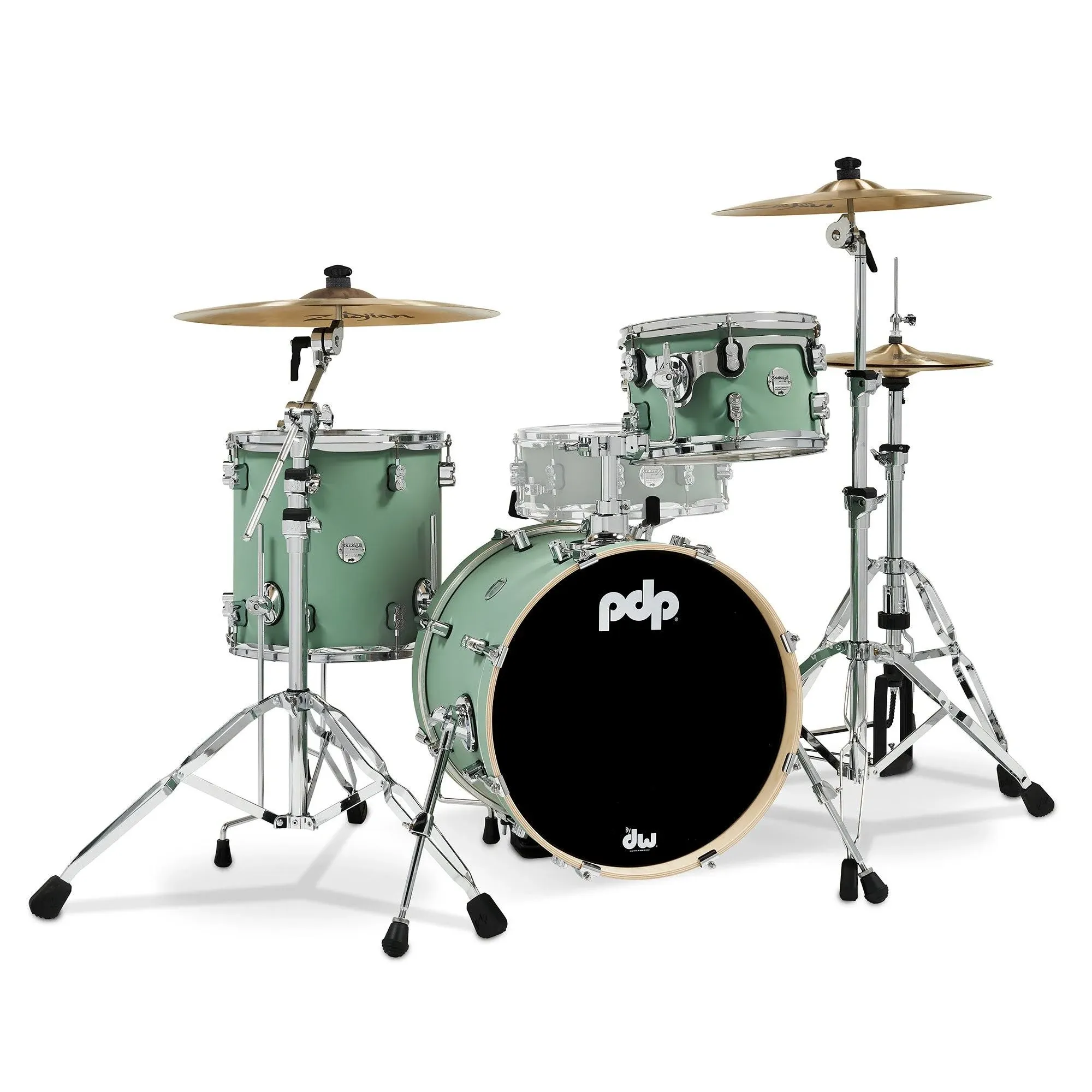 Pacific Drums & Percussion PDP Concept Maple Bop 3-Piece, Satin Seafoam Drum Set Shell Pack (PDCM18BPSF)