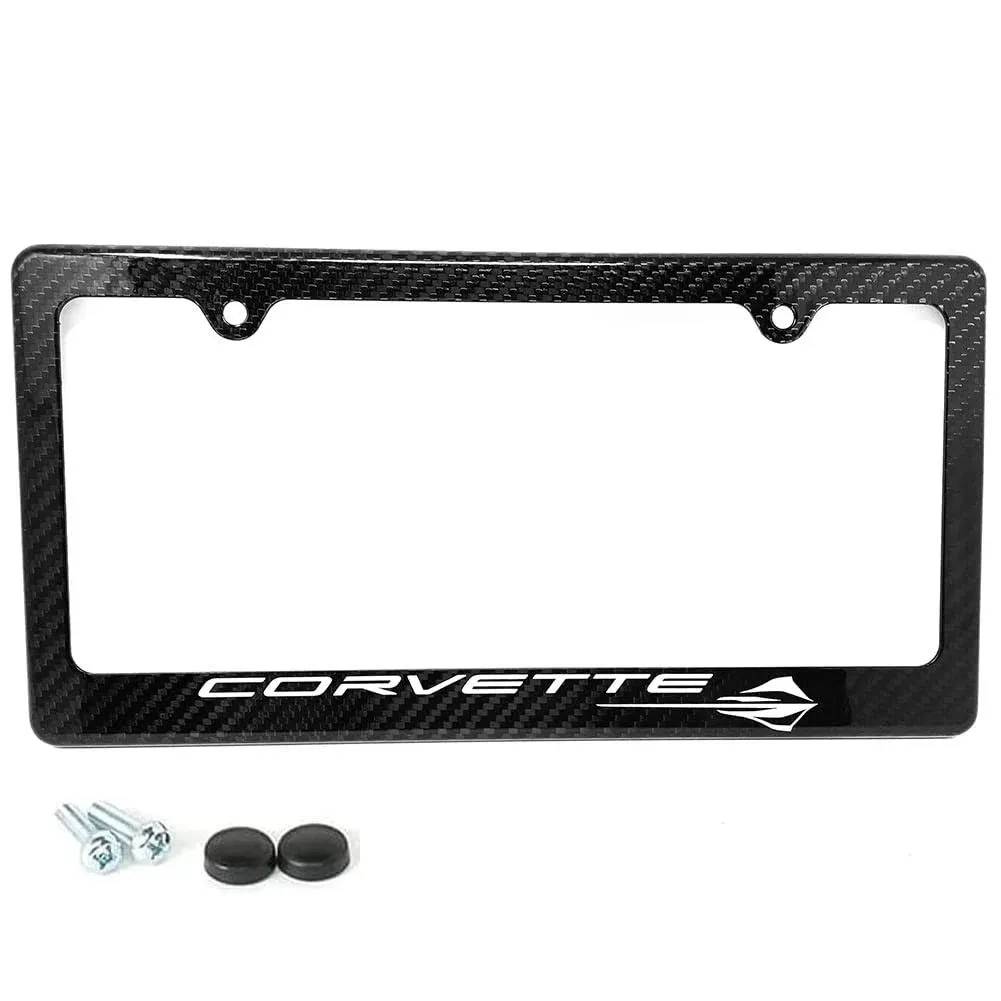 C8 Corvette Carbon Fiber License Plate Frame for All Next Generation 2020-2024 ...